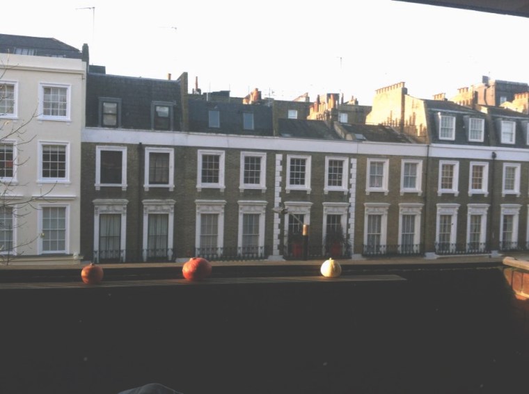 The window view from where I stayed in London.