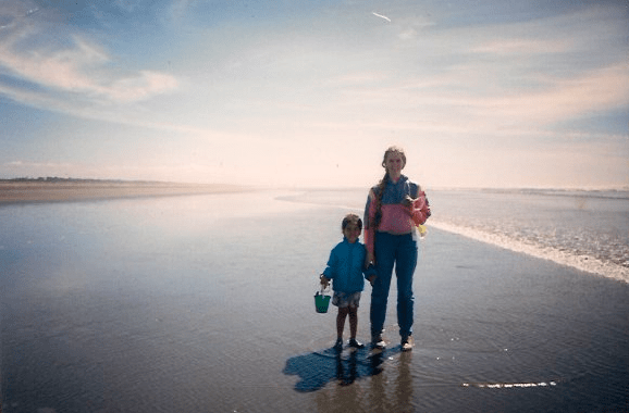 My mother and me exploring the Washington beaches, once upon a time ago. 